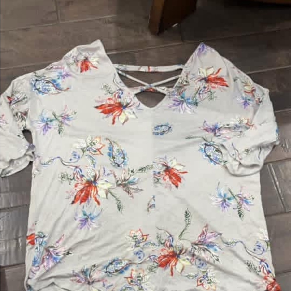Buckle Floral Print Women's Top